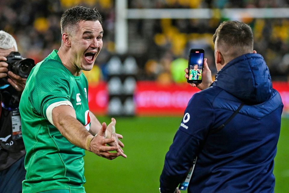 Johnny Sexton celebrates success