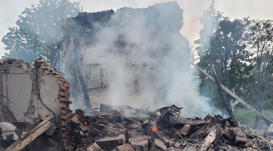 Destruction in the village of Bilohorivka