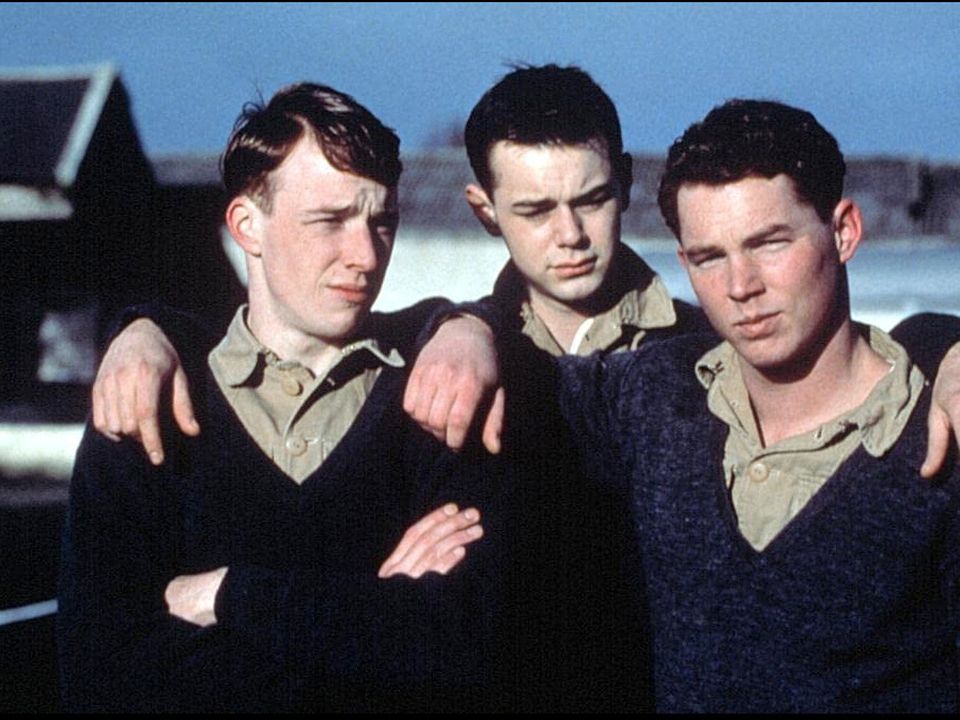 Shawn Hatosy (right) as Brendan Behan in the 2000 film Borstal Boy with Danny Dyer and Robin Laing