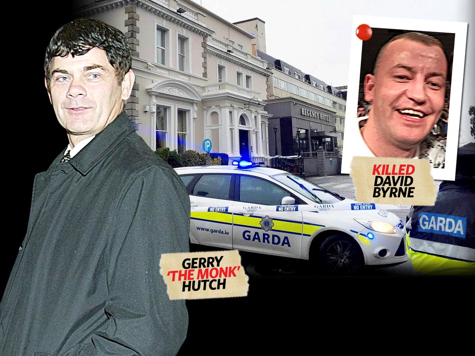 Gerry Hutch (L) and the late David Byrne who was shot dead in the Regency attack (R)