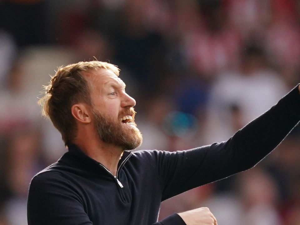 Graham Potter wants his Brighton players to look up, not down (Dominic Lipinski/PA)