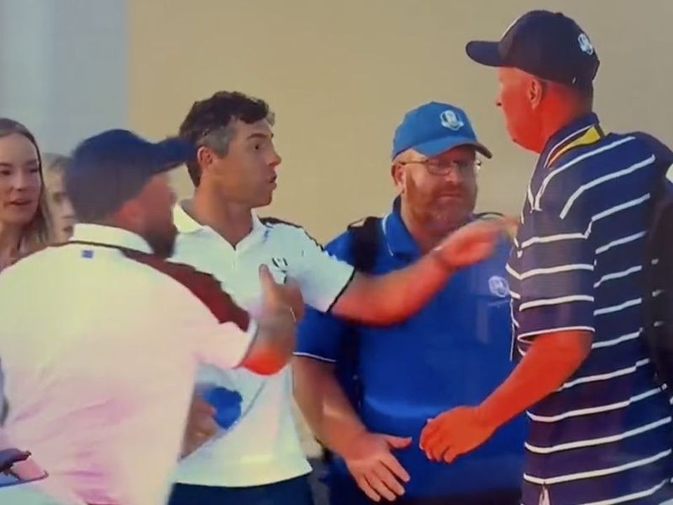 Rory McIlroy lost his cool at the end of an epic day of Ryder Cup golf