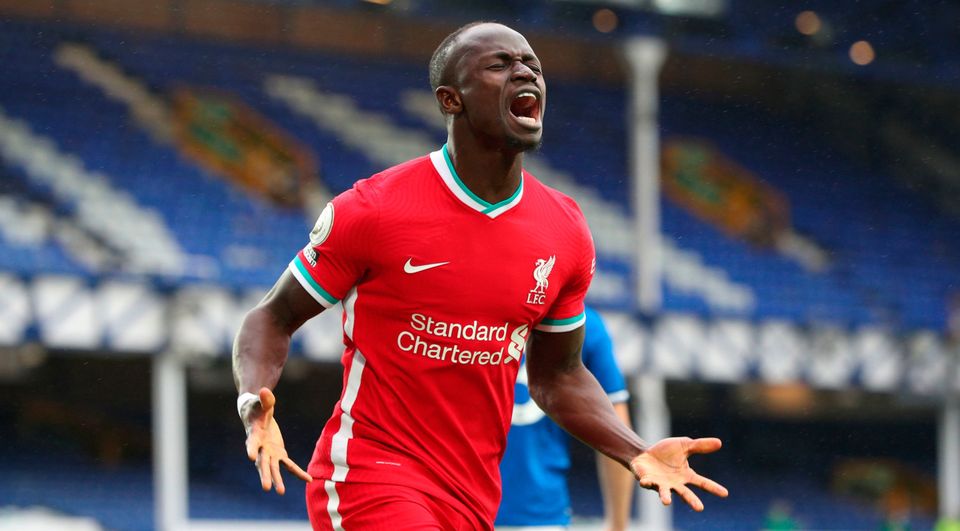 Liverpool’s Sadio Mane celebrates scoring his side’s first goal