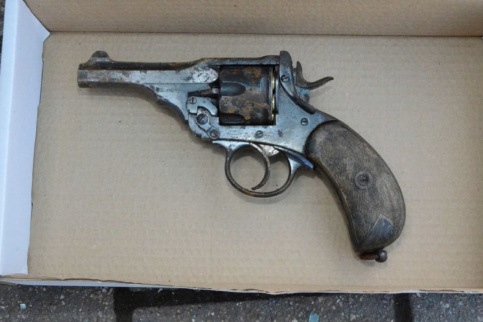 The loaded firearm recovered by police during the incident