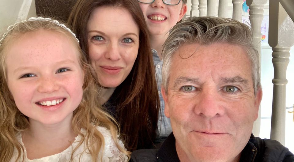 Ronnie McCann and Noella Brennan and their two children Aidan (12) and Molly (10)