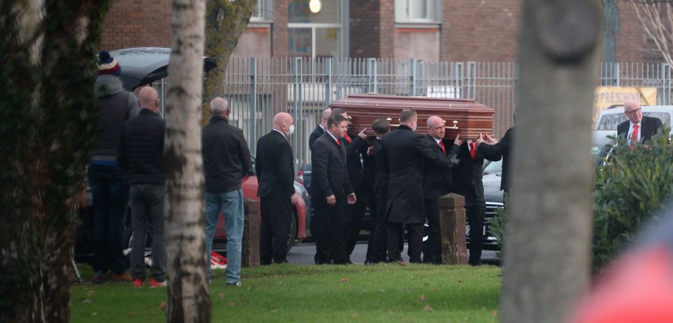 Funeral of Conor Curran who was charged with the murder of Alan Hall in 2020.