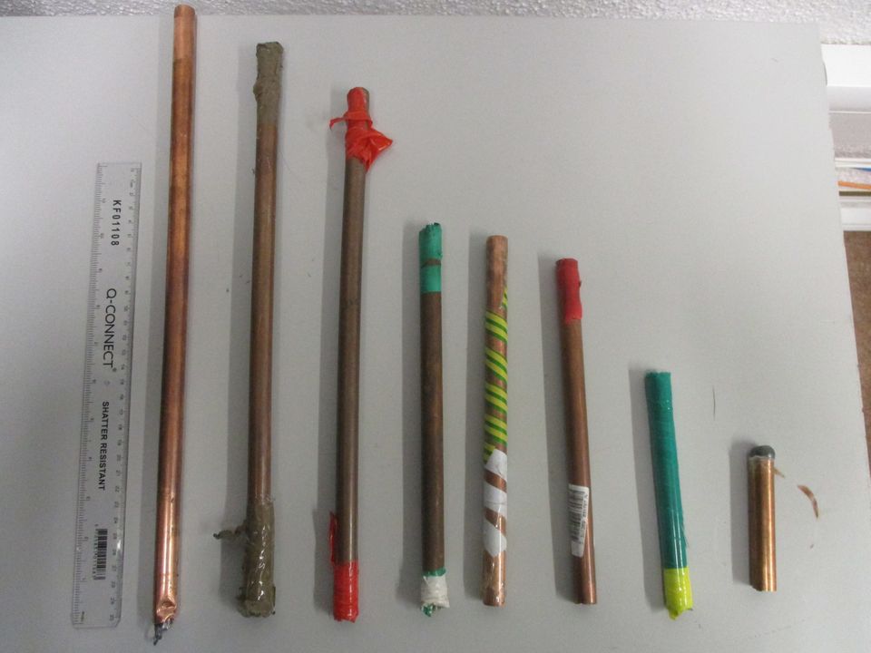 Pictured are pipes containing drugs that were thrown into Wheatfield