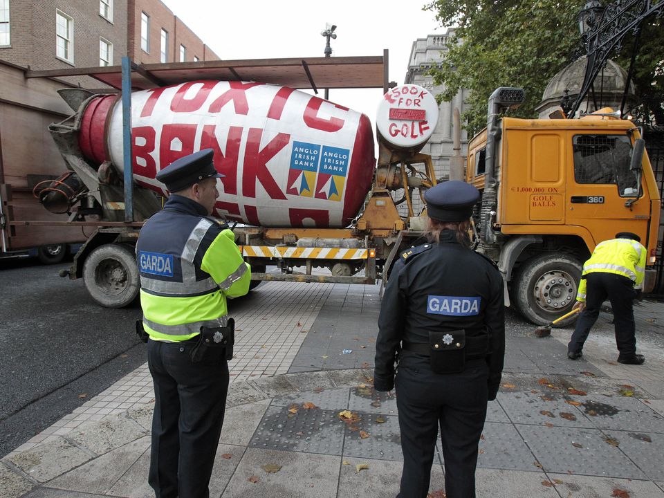 McNamara drove a cement mixer into Leinster House