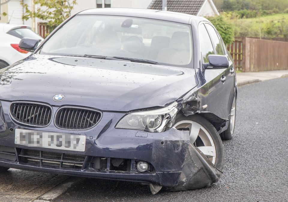 One of the damaged cars at Harmony Hill area of Letterkenny hit by a hit and run driver. (NW Newspix)