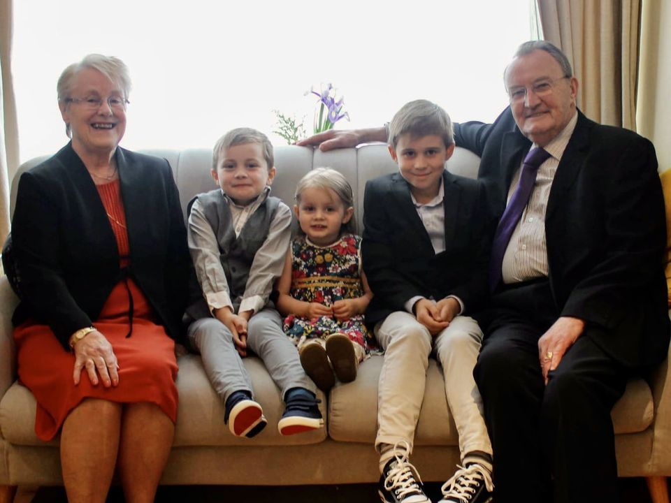 Marie and her husband Brendan with Conor, Darragh and Carla