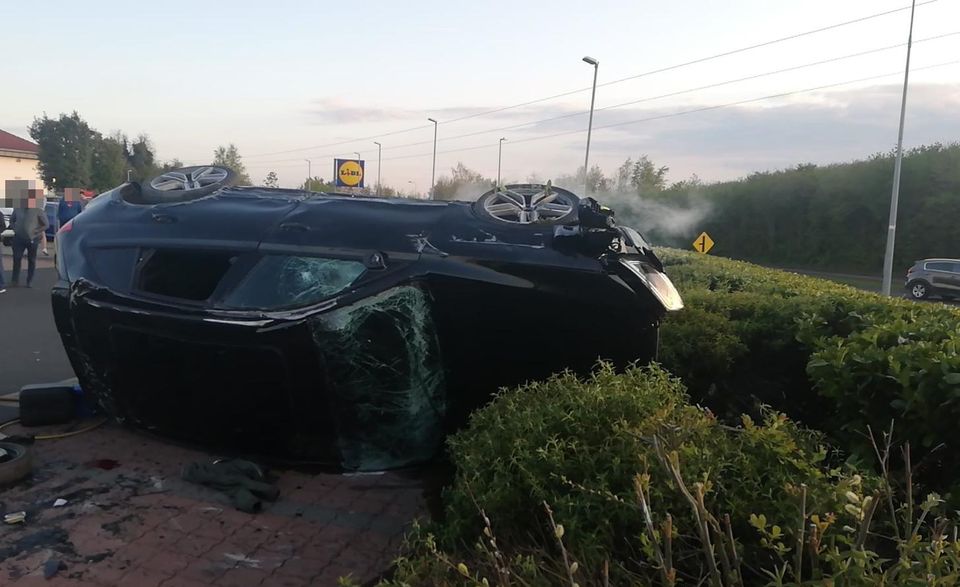 The crashed car was found overturned in Naas, Co Kildare