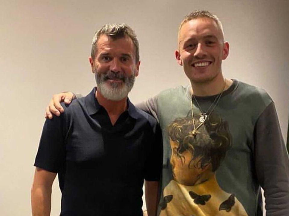 Dermot met his idol Roy Keane backstage at his gig in Manchester
