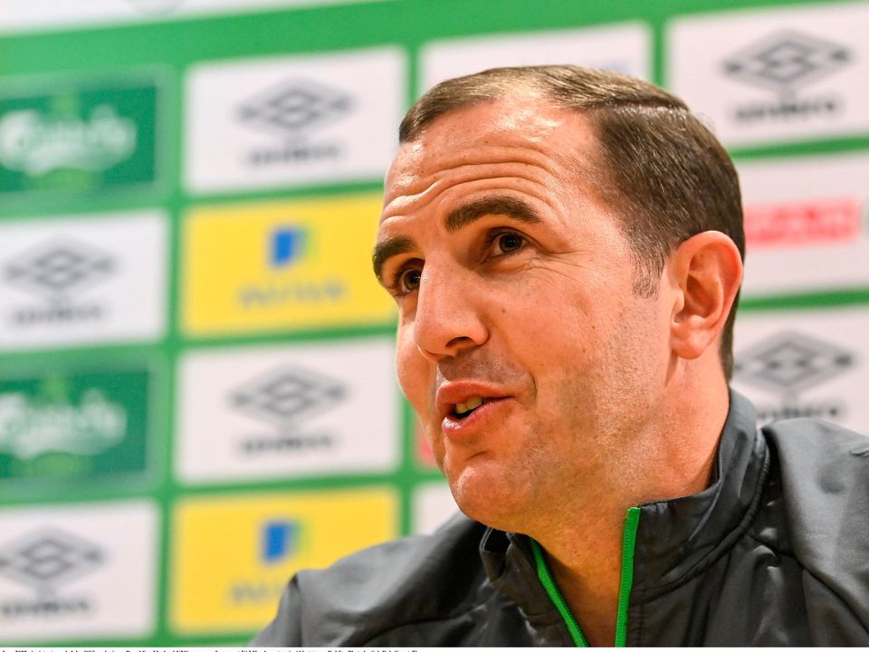 Assistant coach John O'Shea during a Republic of Ireland U-21's press conference at Abbotstown. Photo: Seb Daly/Sportsfile