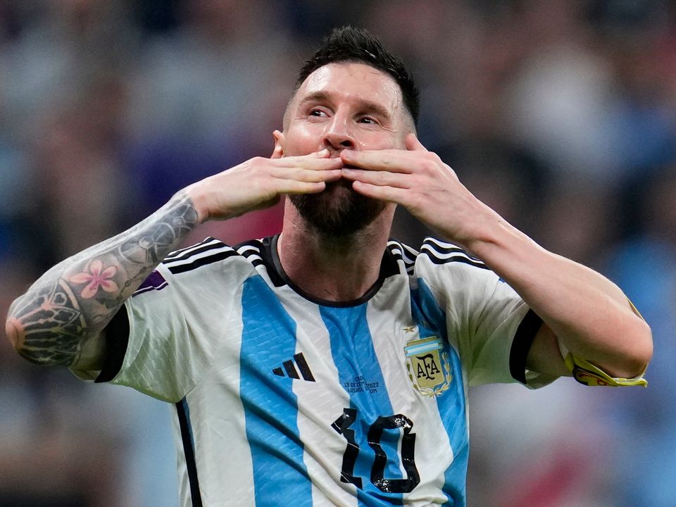 Argentina's Lionel Messi could crown a magnificent career with victory in the World Cup Final tonight. AP Photo/Natacha Pisarenko