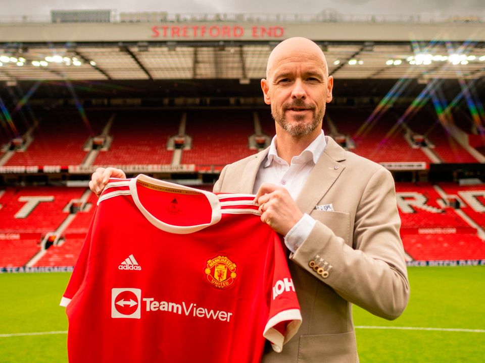 Newly appointed Manchester United manager Erik ten Hag during his unveiling at Old Trafford. Photo: PA