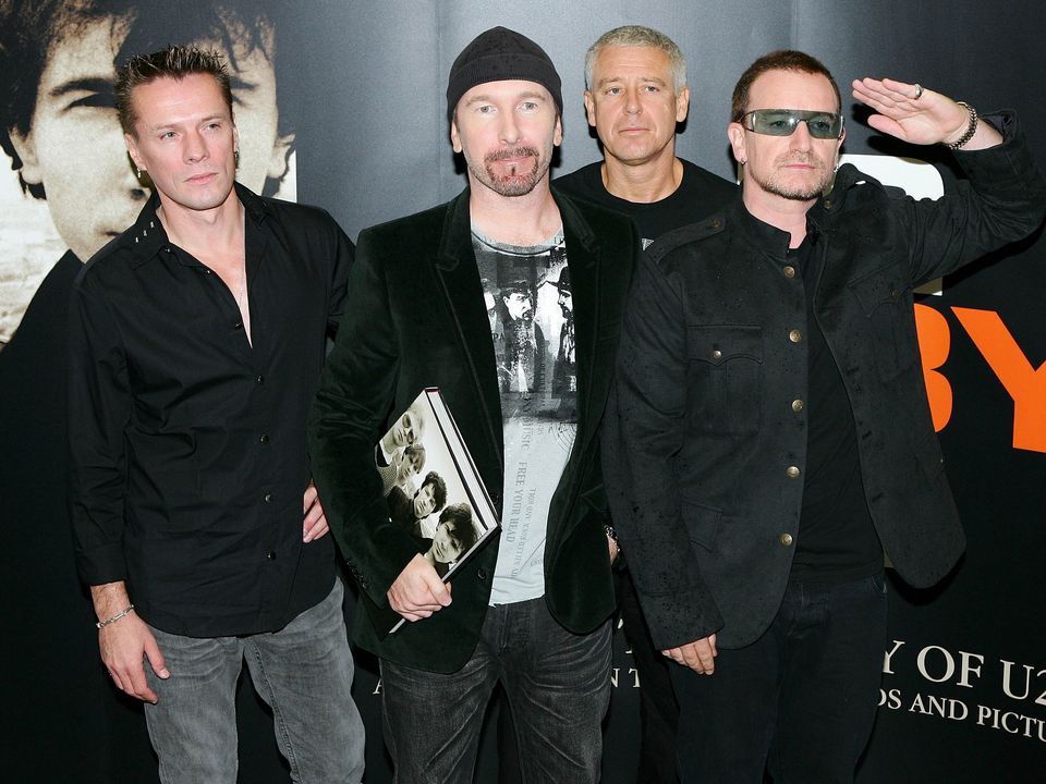 Bono with his U2 bandmates