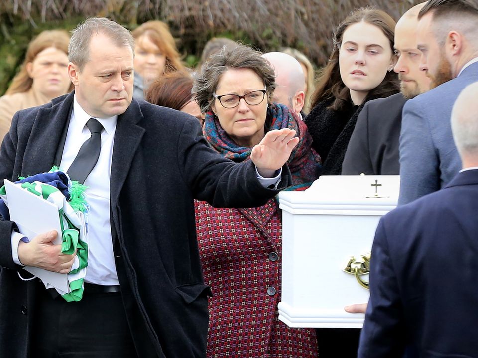 Andrew McGinley at his children’s funeral