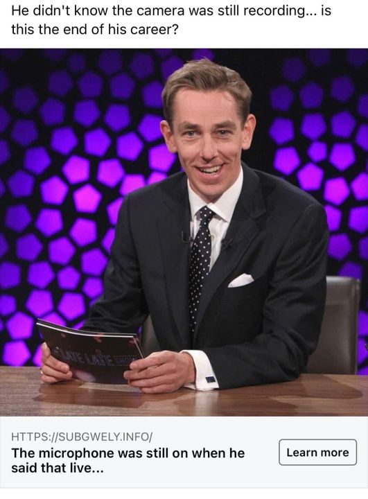 Fake ads featuring Ryan Tubridy appeared on Facebook