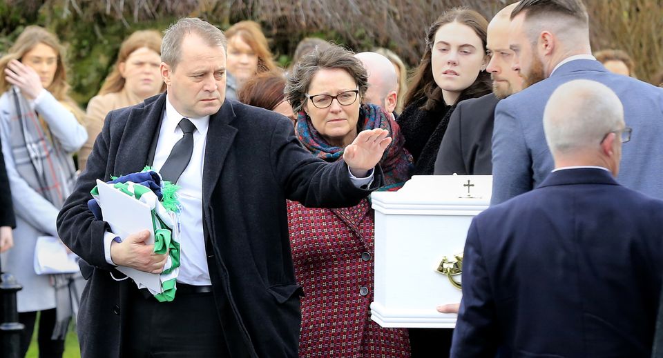 Andrew McGinley at his children’s funeral