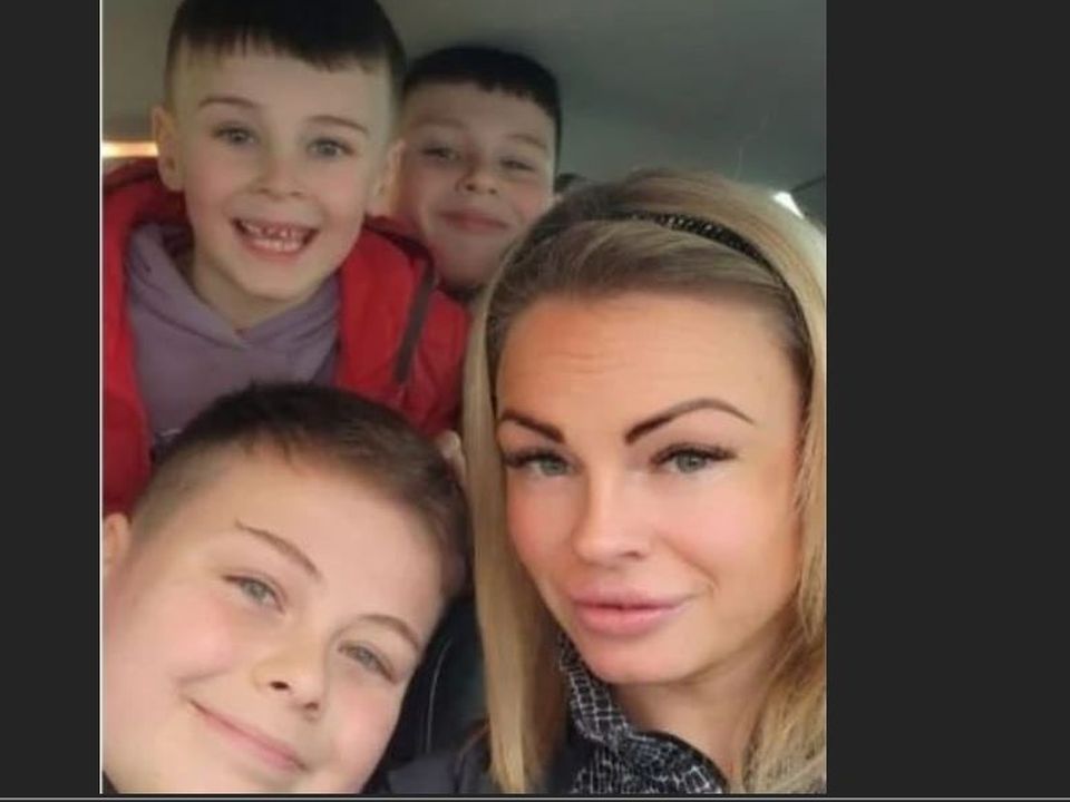 Laura Harford and her sons Riley (12), Logan (9) and Teddy (7)