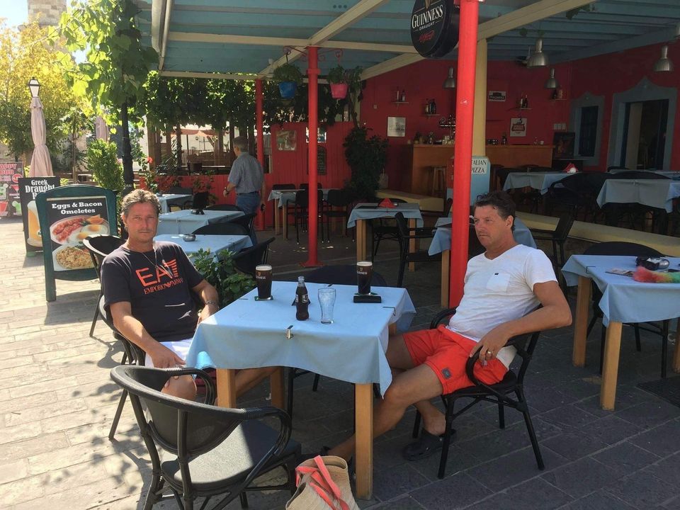 Geert and Stephan enjoy some Guinness whilst on holiday.