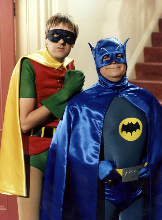 Rodney (Nicholas Lyndhurst) and Del Boy (David Jason) dressed as Batman and Robin in the  classic Only Fools And Horses episode which has been named as Britain's most memorable Christmas TV moment in a poll.  PRESS ASSOCIATION Photo.