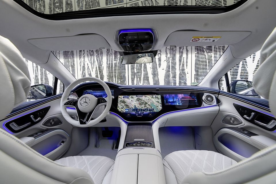 The interior of the new Mercedes Benz EQE
