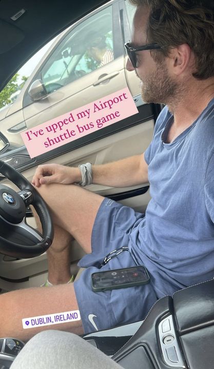 Joanne shared a photo of Dennis driving her to the airport on Thursday (Instagram)