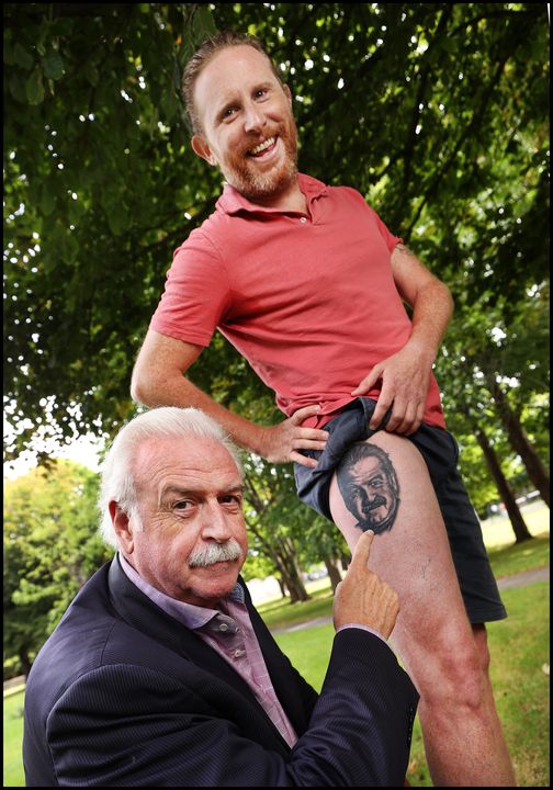 Marty meets his likeness on Phil O’Kelly’s leg
