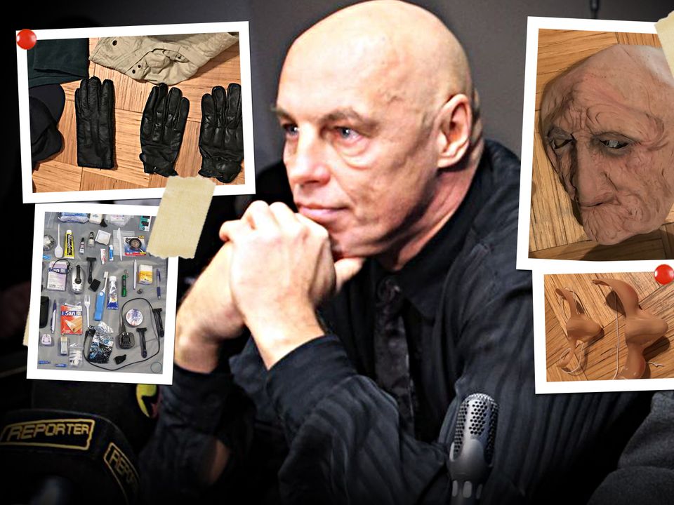 Imre Arakas and the terrifying tools of the trade which police believe he used in Europe and Ireland on his missions to murder