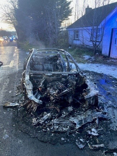 The BMW520 series was completely destroyed in the blaze.