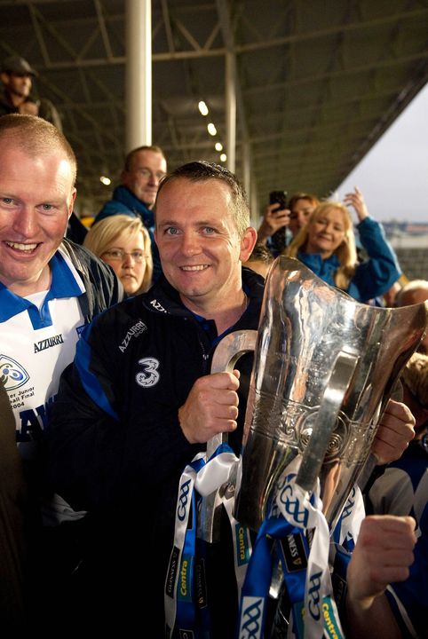 Waterford manager Davy Fitzgerald with the Munster Senior Hurling Trophy