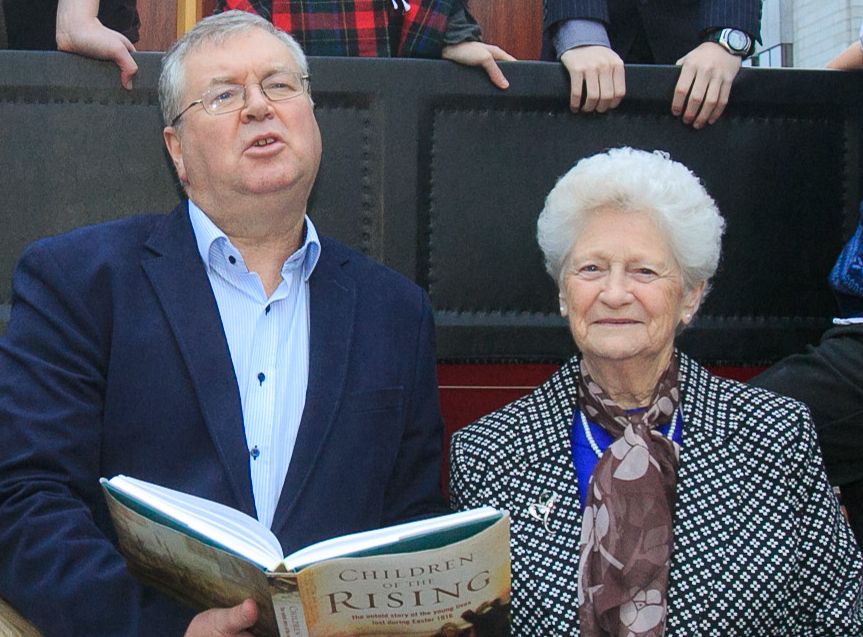 Broadcaster Joe Duffy and his mother Mabel in 2015 at the launch of his book 'Children of the Rising'. Photo: Gareth Chaney / Collins