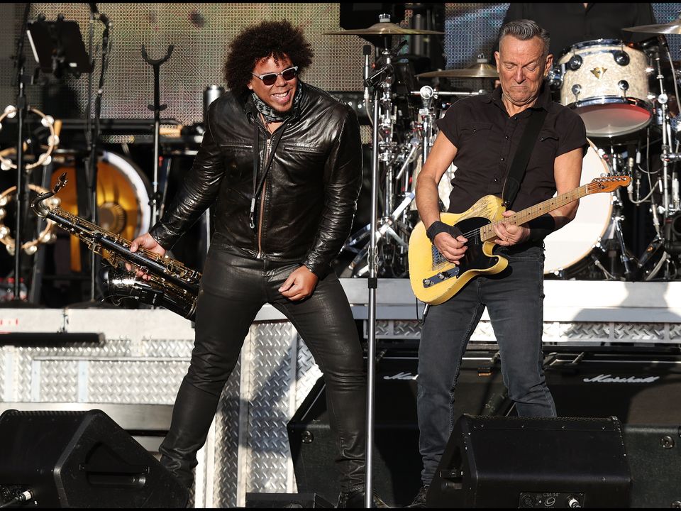 Bruce Springsteen and the E Street Band on stage. Photo: Steve Humphreys.