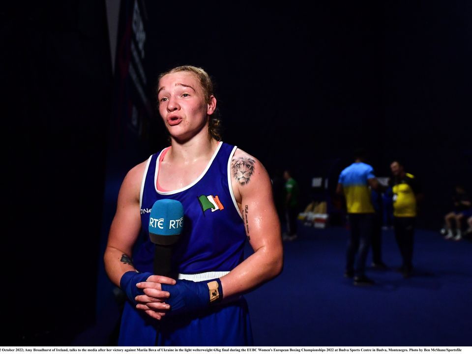 Ireland's Amy Broadhurst beat Germany’s Leonie Muller to claim her second successive gold medal at the Strandja Memorial boxing tournament in Sofia.