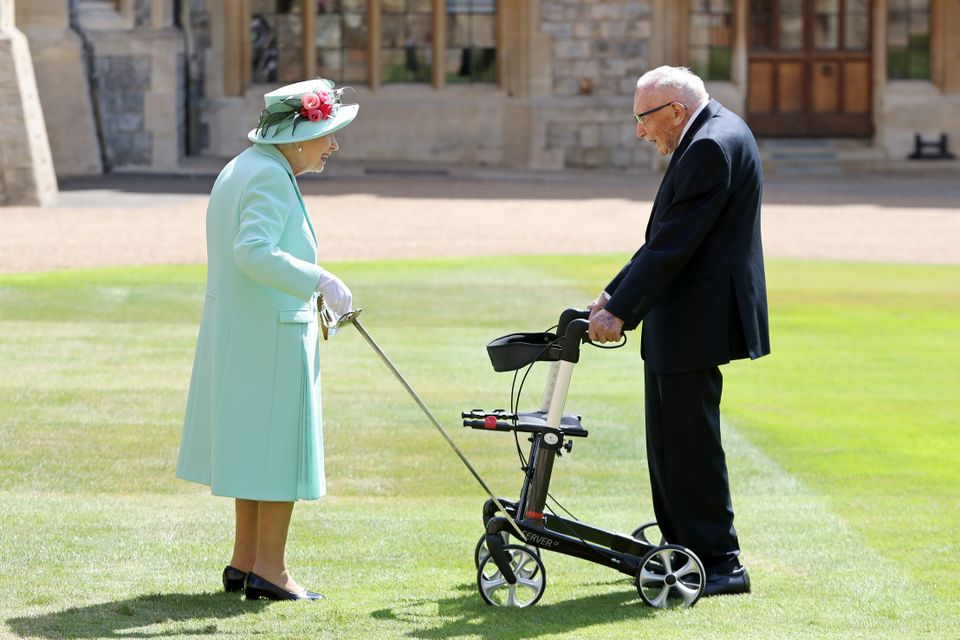 The veteran received a knighthood from the Queen. (Chris Jackson/PA)