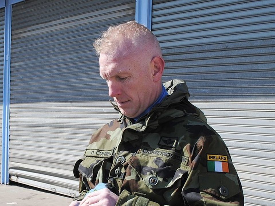 Declan O'Connell in uniform in Lebanon