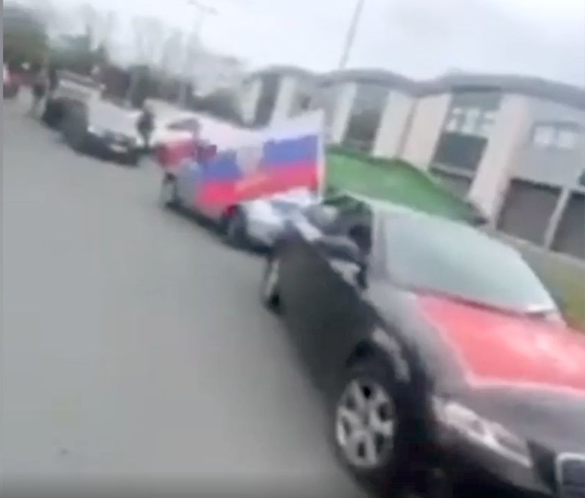 Video of the pro-Russian car rally in Dublin on April 10