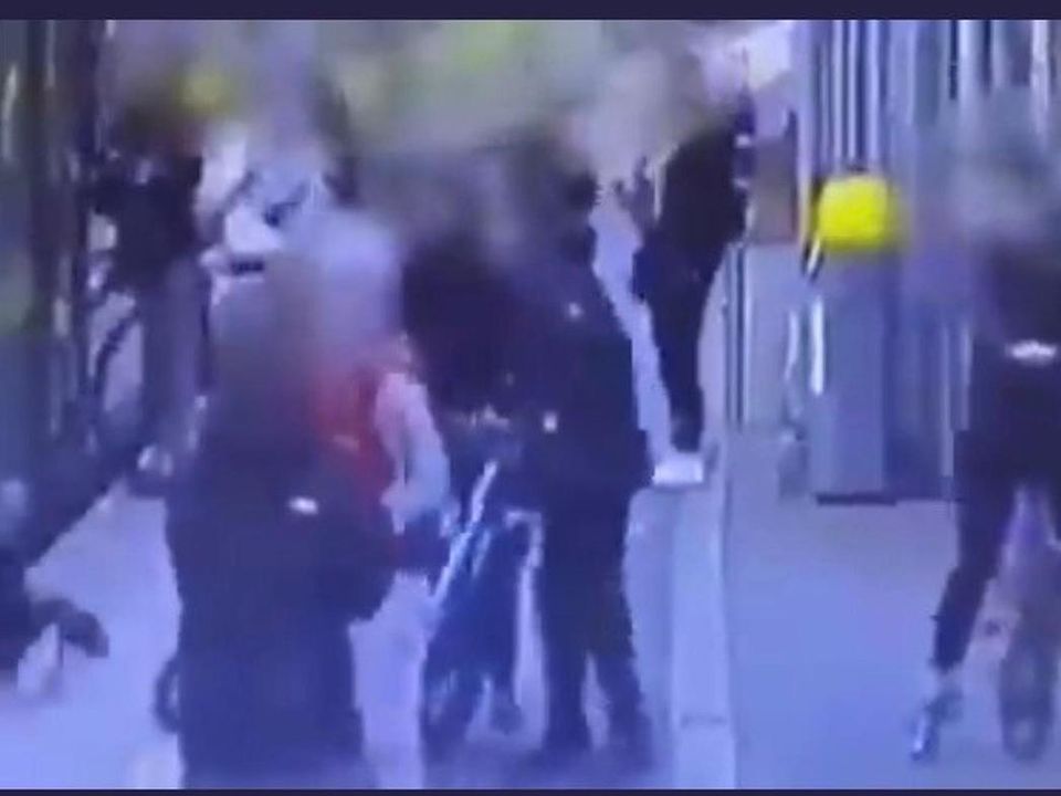 A still from CCTV of the incident on April 1, 2021, at Howth Junction Dart station