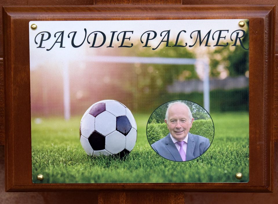 Memorial plaque placed during the funeral of GAA broadcaster Paudie Palmer. Photo: Daragh Mc Sweeney/Provision