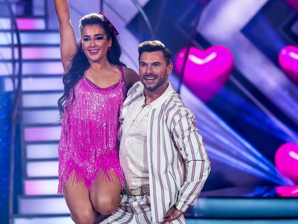 Singer Brooke Scullion with her dance partner Robert Rowinski during Dancing With The Stars. Picture: Kyran O’Brien/kobpix
