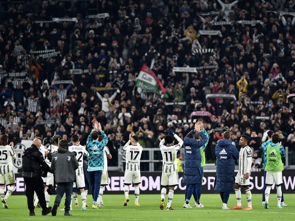 Juventus players applaud fans after a match in 2022. Photo: Reuters