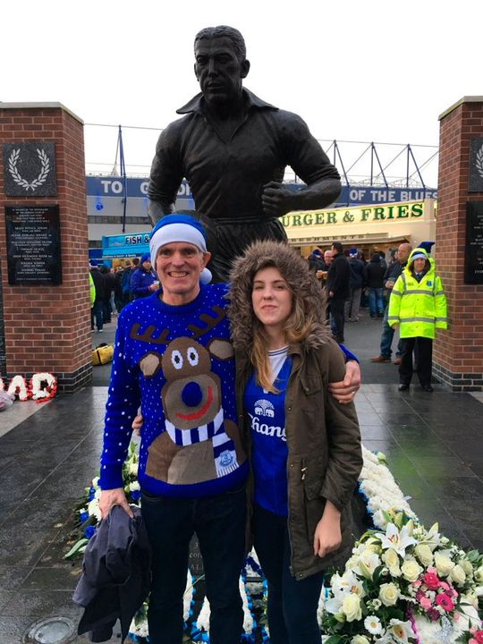 Natalie McNally and her dad Noel enjoying a game at Goodison Park.