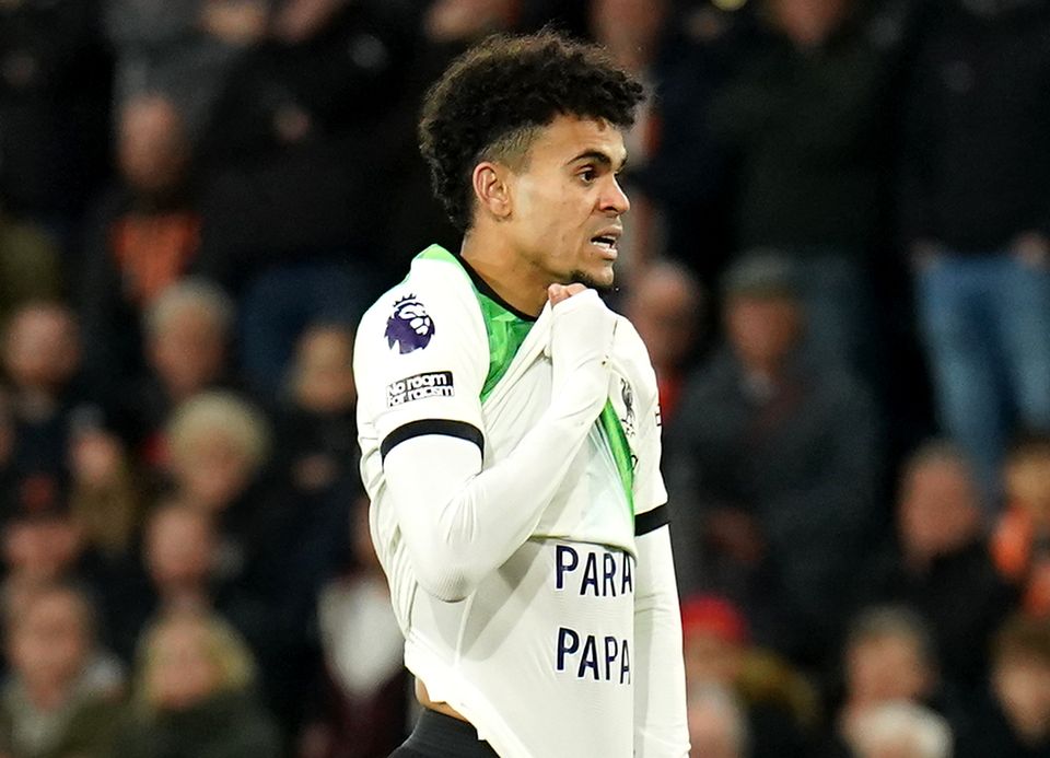 Luis Diaz dedicated his goal against Luton to his father (Zac Goodwin/PA)