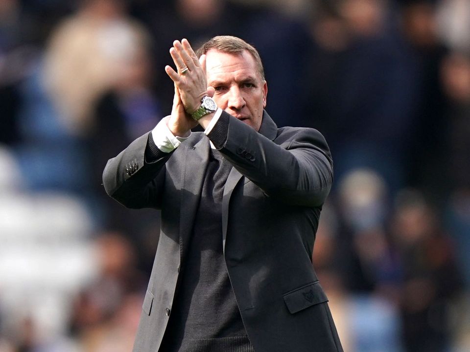 Brendan Rodgers will not give up hope of reaching the top six (Tim Goode/PA)