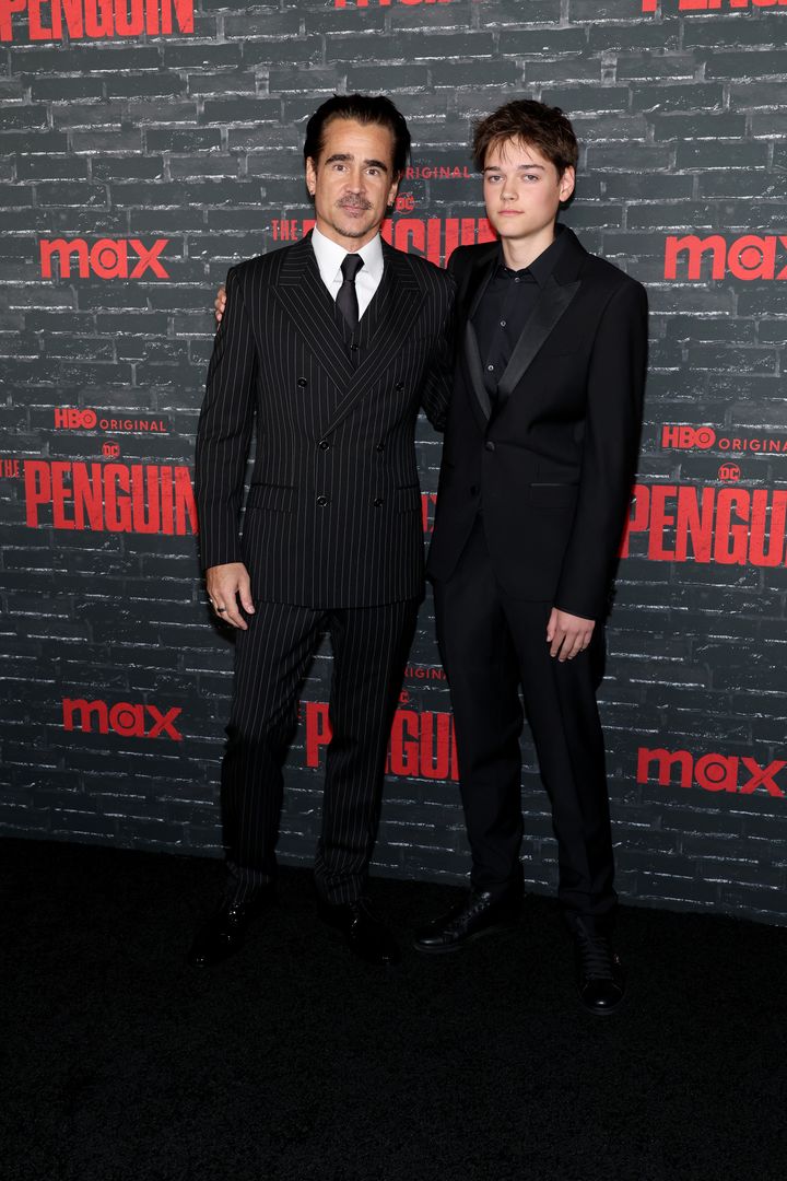 Colin Farrell steps out with rarely-seen son at The Penguin premiere