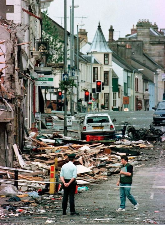 The aftermath of the Omagh bombing