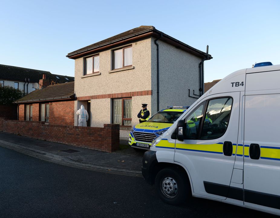 Gardaí at the Balbriggan home where Christy Hall was murdered