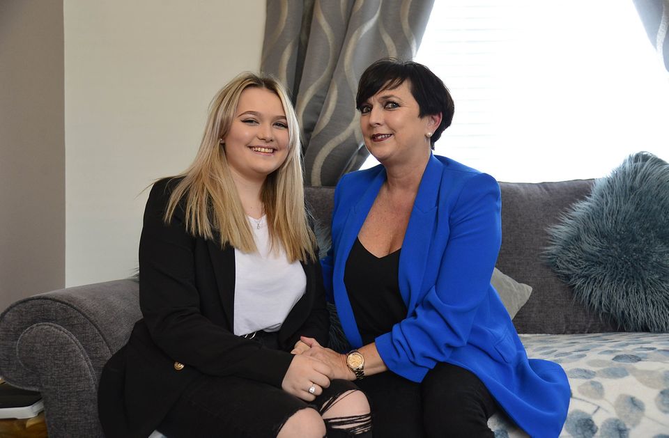 Faye Allen pictured with her mum Michelle at home in Bangor. Picture By: Arthur Allison/Pacemaker Press.