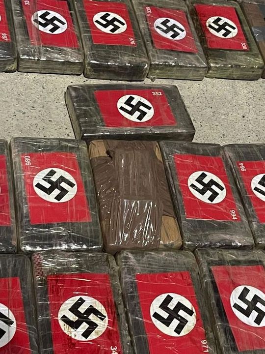 Some of the cocaine with the Swastika symbol